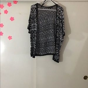 Black and white knitted cardigan